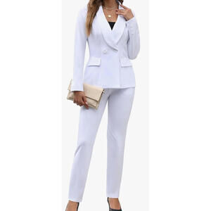 White Business Pant Suit - Small